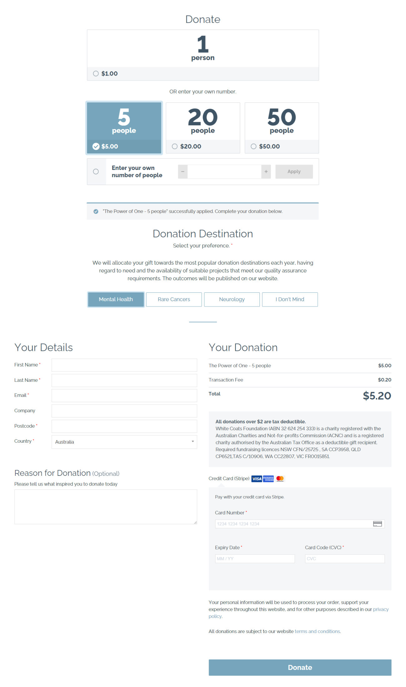 Custom donations portal using WooCommerce