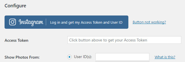 Instagram Feed Access Token and User ID
